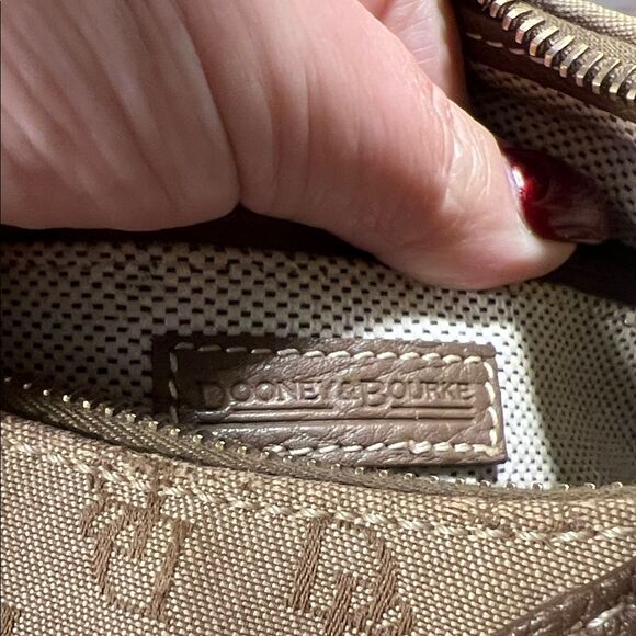 Dooney & Bourke Tan Mini Monogram Hobo Bag - Picture 9 of 14